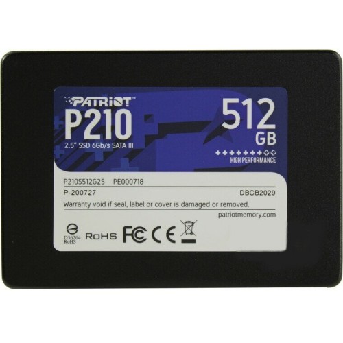 Накопитель SSD Patriot 512Gb P210 P210S512G25 {SATA 3.0}